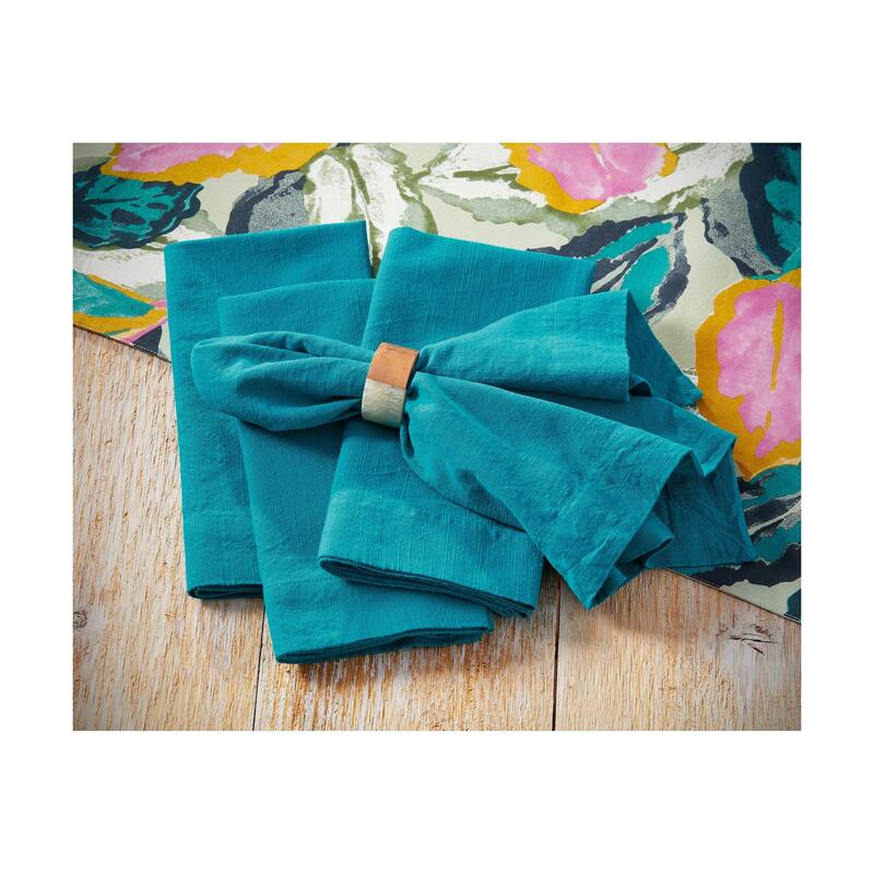 Threads Slub Cotton Machine Washable Napkin Set of 4 Teal - Blue - 20 x 20