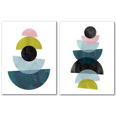 Modern Mid Century by Pop Monica 2 Piece Wrapped Canvas Wall Art Set