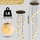preview thumbnail 17 of 19, KAYLA Luxury 14-Light Alabaster Globe Chandelier in Vintage Copper Finish, Grand Pendant Light for Stairwells or Foyers - 138in