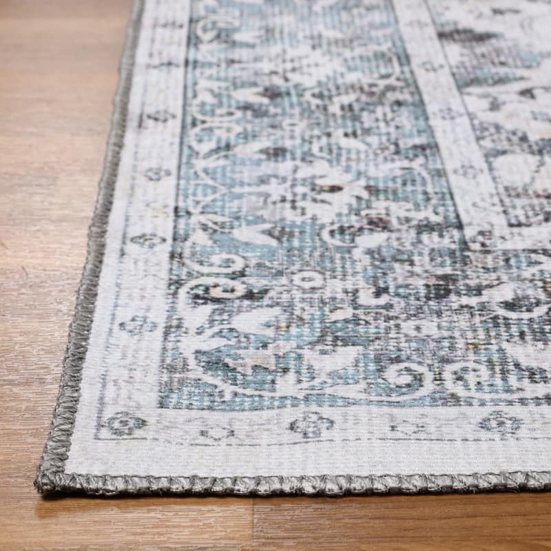 Superior Agra Floral Scroll Border Indoor Area Rug or Runner