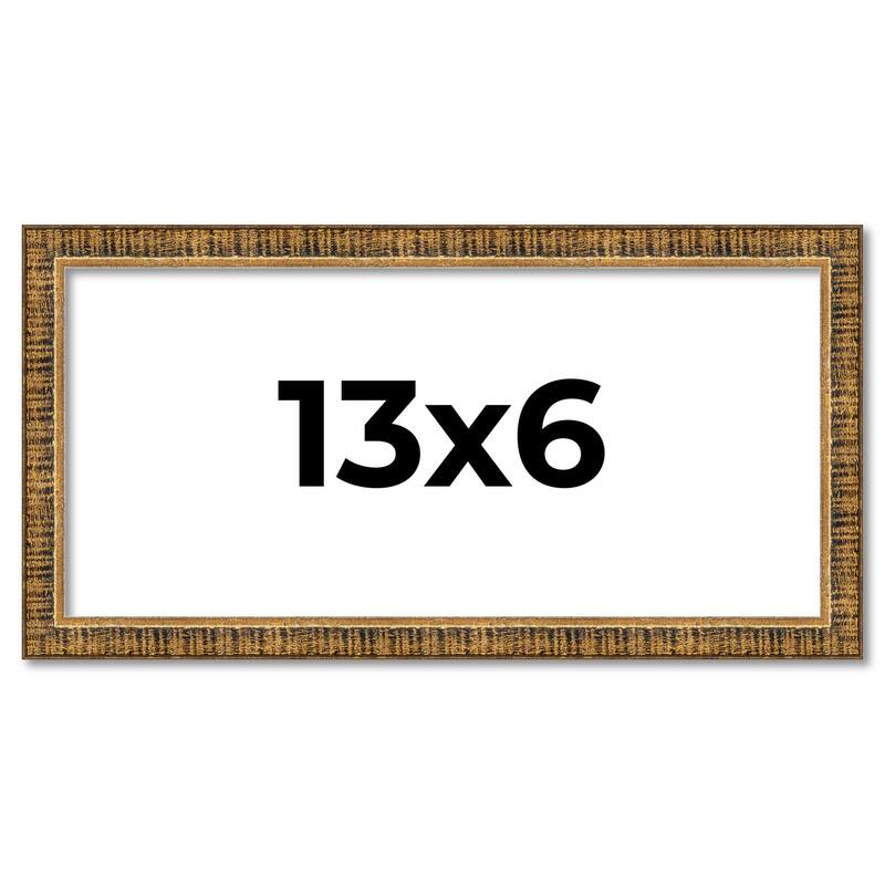 13x6 Frame Gold Picture Frame - Complete Modern Photo Frame Includes