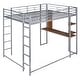 preview thumbnail 7 of 13, Full Metal Loft Bed with Desk & Shelves - Ideal for Space-Saving Kids' Rooms