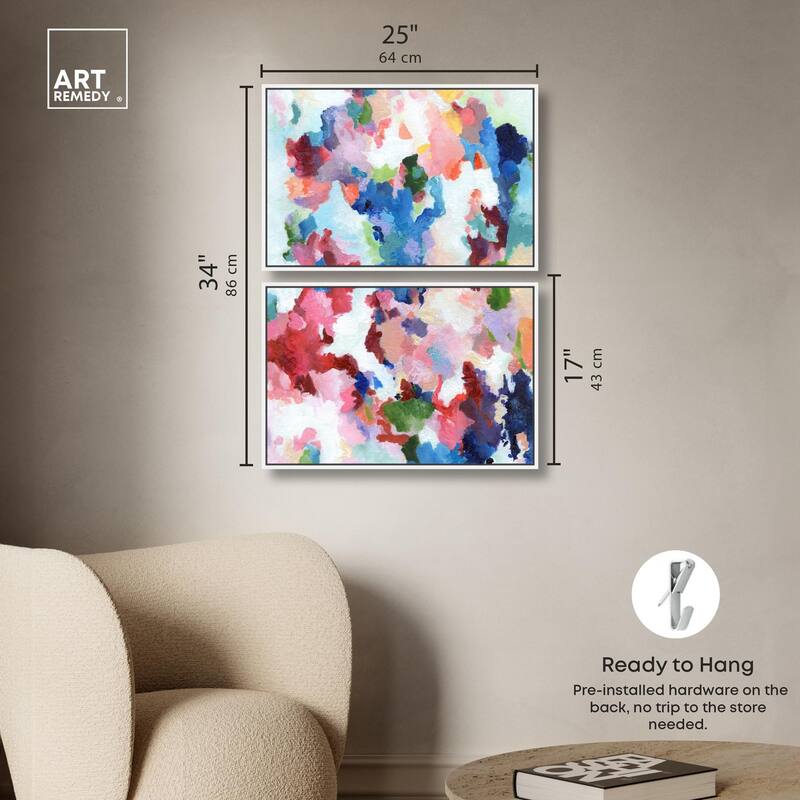 Bold Color Swirlz Canvas Set of 2 by Art Remedy