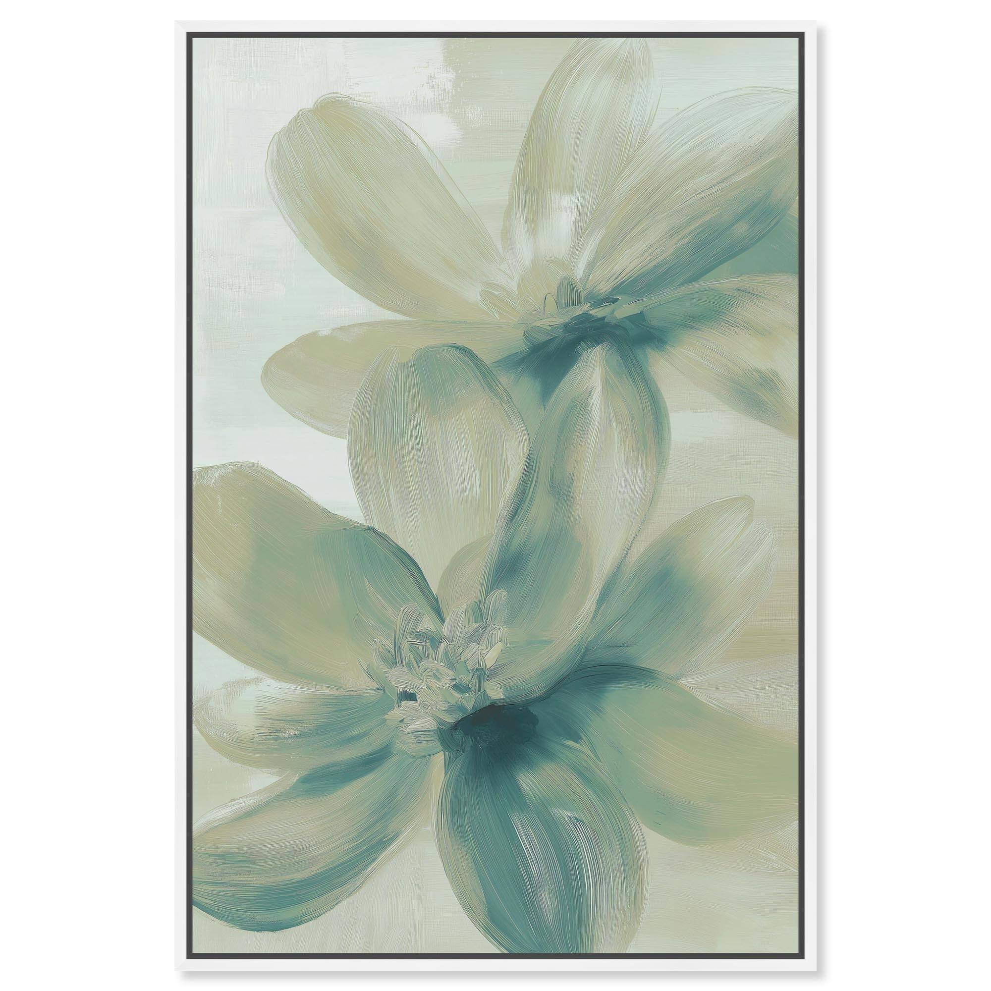 Teal Magnolia II Floral Wall Decor Canvas Print by Art Remedy