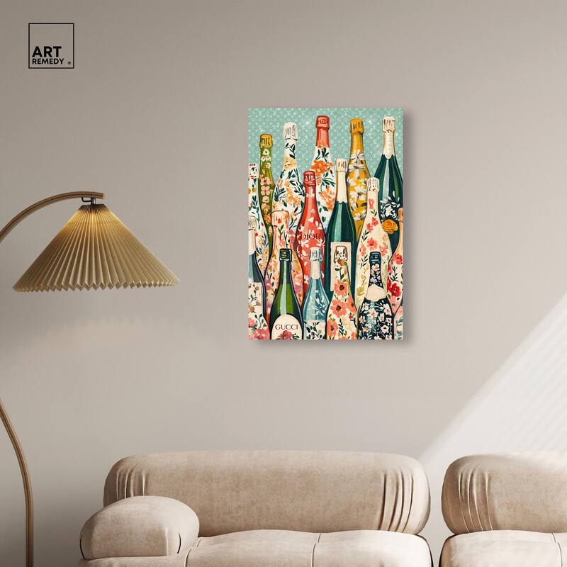 Floral Collection Bottles II Canvas by Art Remedy, Gallery Wrapped