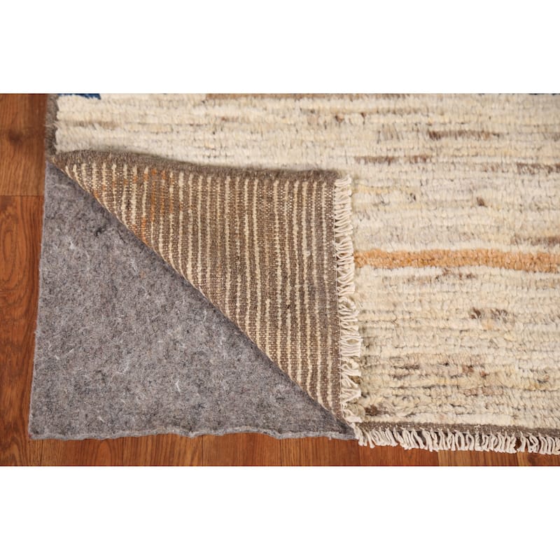Moroccan Oriental Rug Hand-Knotted Wool Carpet - 4'0" x 5'10"