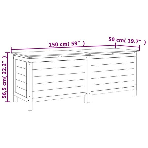 dimension image slide 11 of 24, vidaXL Patio Storage Box with Lid for Outdoor Garden Furniture Solid Wood Fir