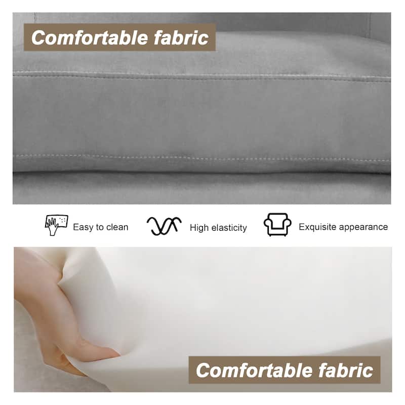 UIXE 360° Swivel Barrel Accent Chair Velvet Armchair For Living Room