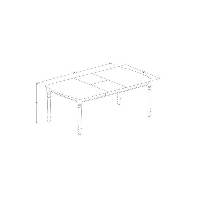 7Pc Dinette Set - Rectangular Kitchen Table with Leaf & 6 Parson Chairs - Linen White & Beige - 78