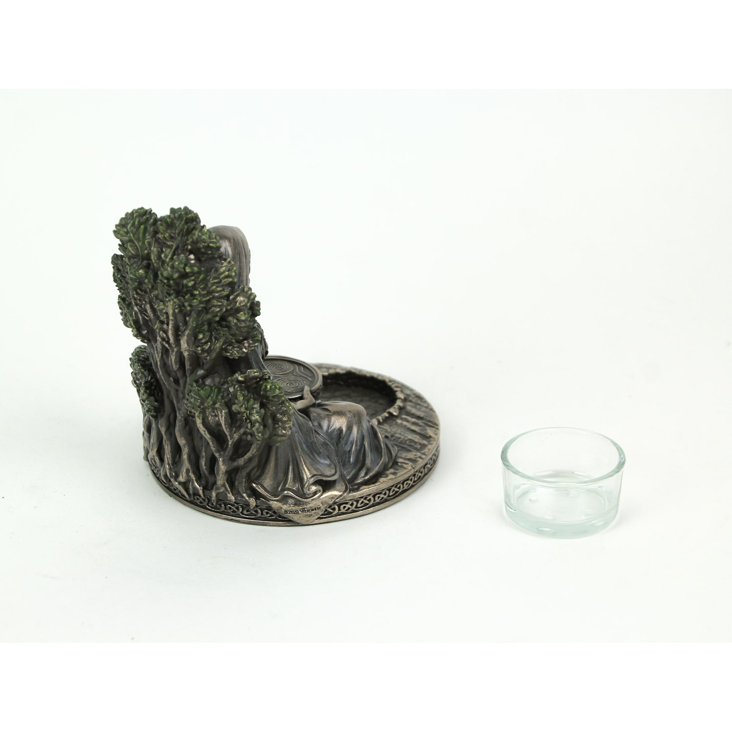 Celtic Goddess Danu Mother Earth Bronze Finish Tealight Candle Holder - 5 X 4.75 X 5 inches