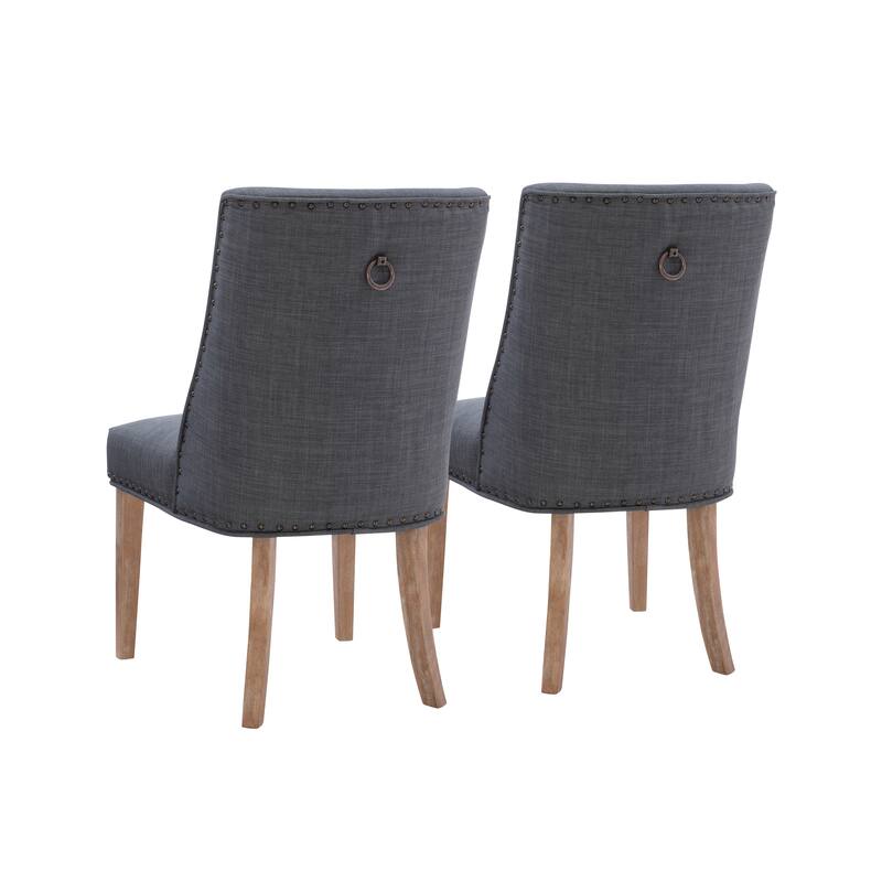 Linon Allard Modern Dining Chairs with Natural Legs (Set of 2)