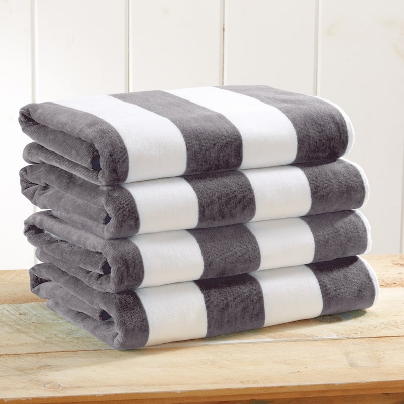 Linery & Co. Cotton Cabana Beach Towel, 4 Pack - 30" x 60"