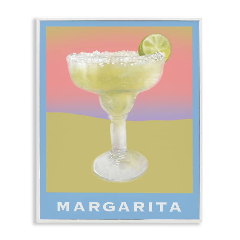 Stupell Margarita over Faded Gradient Framed Giclee Art Design By Matthew Piotrowicz - 16 x 20 - White