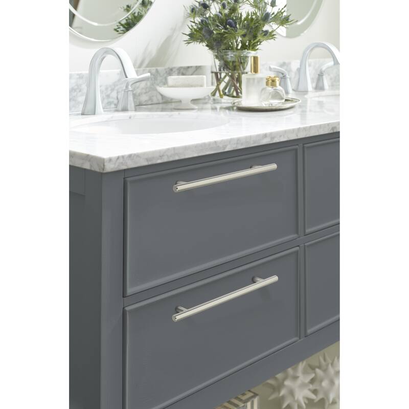 Bar Pulls 7 in (178 mm) Center-to-Center Satin Nickel Cabinet Pull - 10 Pack
