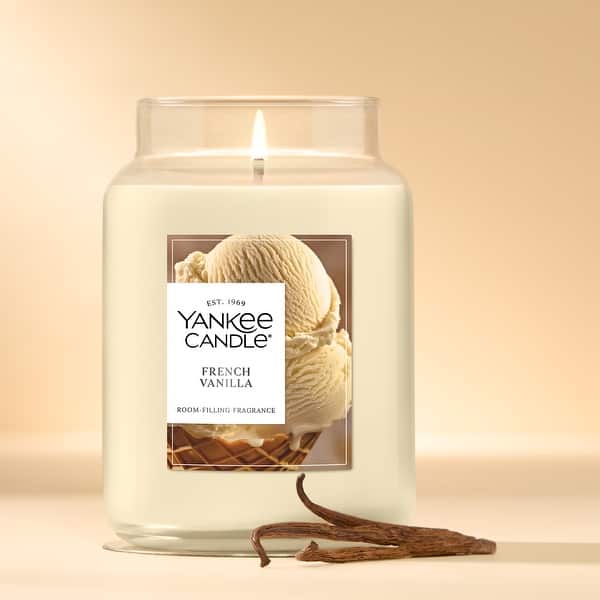 Yankee Candle French Vanilla Scented Candle, 22oz Large Jar with up to 150 Hour Burn Time, Giftable