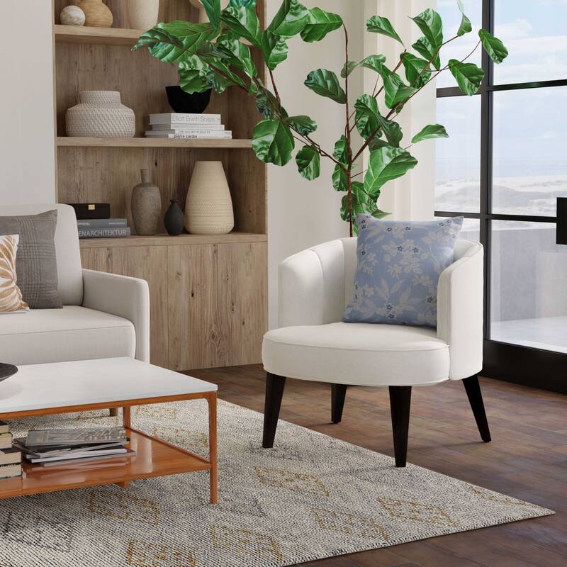 Rizzy Collection Blue/Ivory Floral Modern Throw Pillow