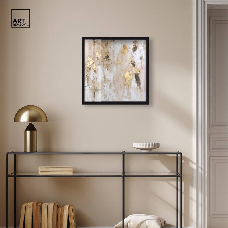 Golden Glimmer Gesture II Shadowbox by Art Remedy