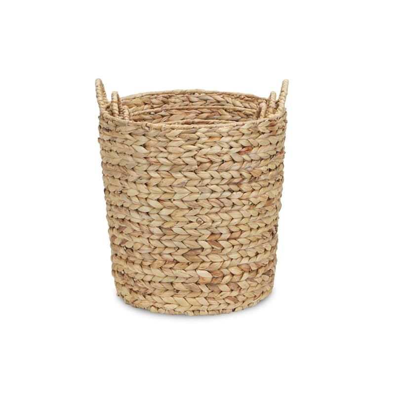Set of 3 Brown Tapered Straight Side Storage Baskets 15.75"