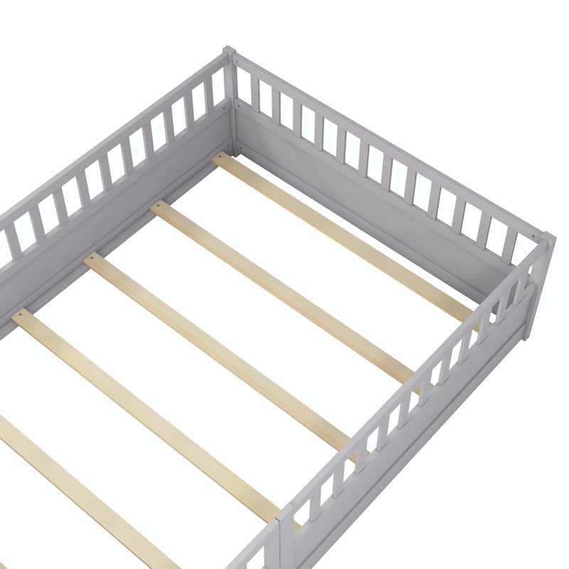 Full Size Floor bed with super high security barrier For children