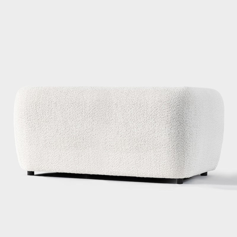 Furniture of America Vanessa Modern Curved Arms Boucle Loveseat Couch, Small Sofa with Seat Cushion and Wooden Legs