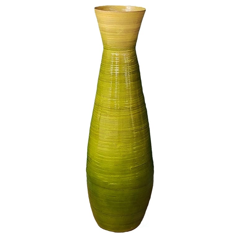 Uniquewise Classic Bamboo Floor Vase Handmade, For Dining, Living Room, Entryway, Fill Up With Dried Branches Or Flowers