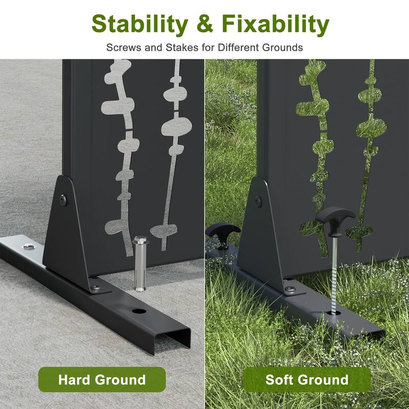 Outdoor Privacy Screen Metal Privacy Screen Panel Free Standing - 72*47