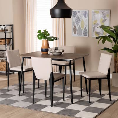 Bishop Industrial Fabric and Metal 5-Piece Dining Set