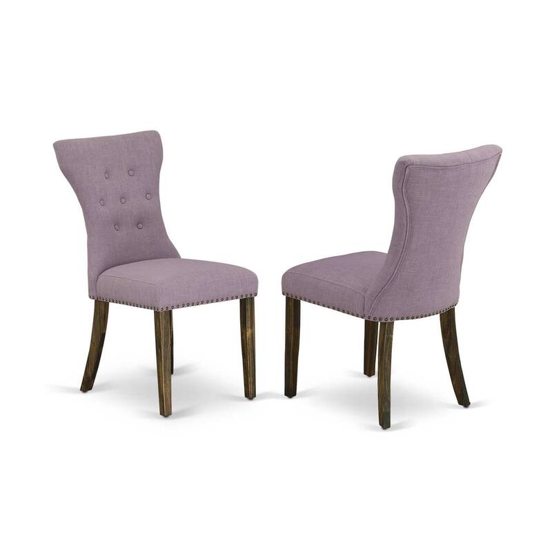 7-Piece Kitchen Dining Set - Rectangle Table & Upholstered Chairs - Distressed Jacobean Finish - 92