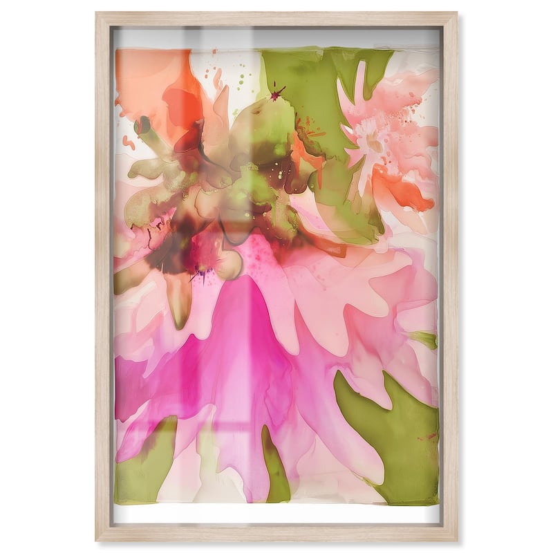 Vibrant Fluidity Floral I Shadowbox by Art Remedy - Natural - 36" x 54"