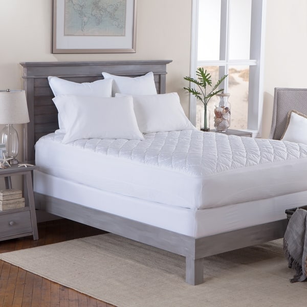 slide 2 of 3, Triple Protection Plush Down Alternative 400 Thread Count Waterproof Mattress Pad Stain Resistant