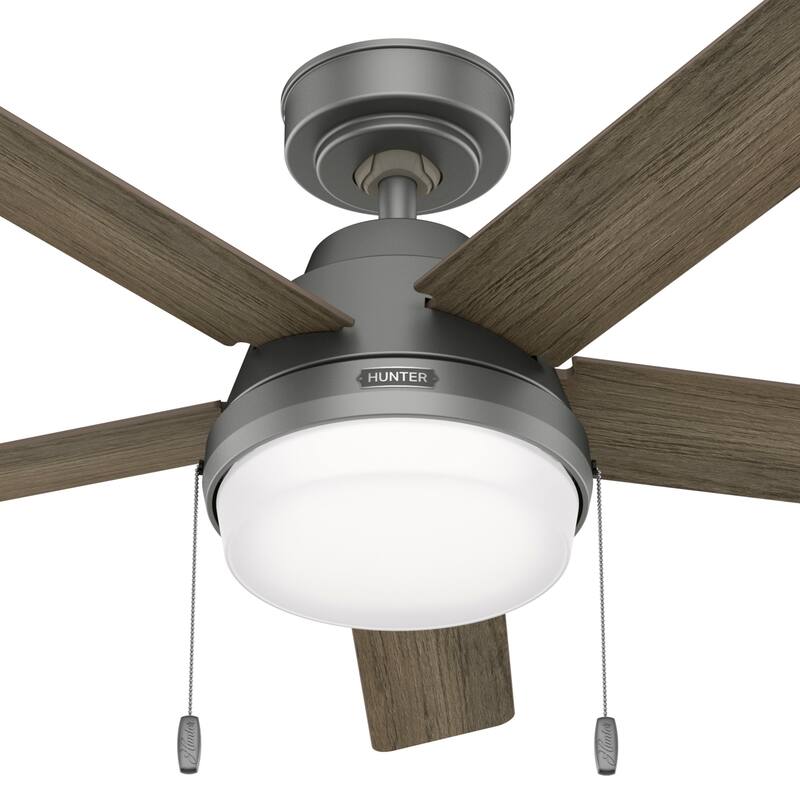 Hunter 44" Sawyer Ceiling Fan with LED Light and Pull Chain - Casual, Transitional - SureSpeed Technology!
