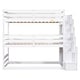 preview thumbnail 11 of 13, Twin Triple Bunk Bed with Storage Staircase, Convertible Design, White