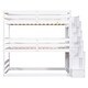 preview thumbnail 11 of 13, Wood Twin Size Bunk Bed with Storage Staircase & Full-Length Guard Rail, Triple Bunk Frame w/Slats Support for Bedroom