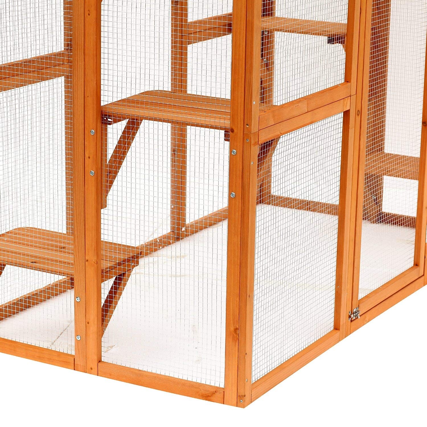 Shop Large Wooden Outdoor Cat Enclosure Cage With 6 Platforms 71