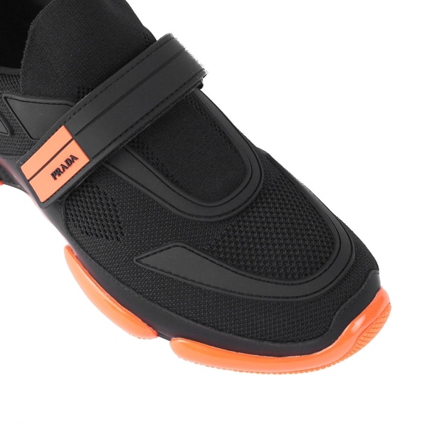 black and orange prada sneakers
