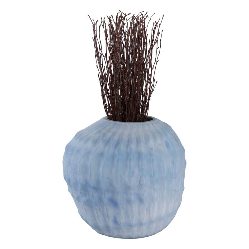 Glass Vase Ribbed Abstract Pattern for Flower Arrangement Home Decor