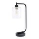 preview thumbnail 3 of 12, Lalia Home Modern Iron Desk Lamp with Glass Shade Black