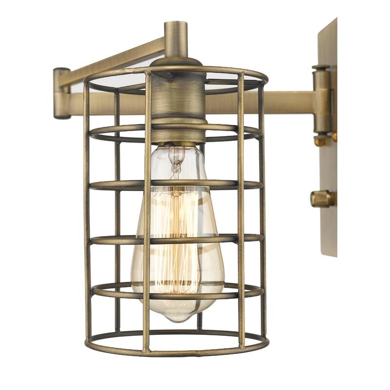 32"H Modern Plug-in Wall Sconce with LED Option and Dimmable Hanging Light Fixture Steel Frame - 32" H x 5" W x 20.75" D