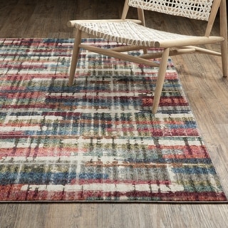 Tobias Modern Abstract Grid Multi-colored Area Rug - Bed Bath & Beyond ...