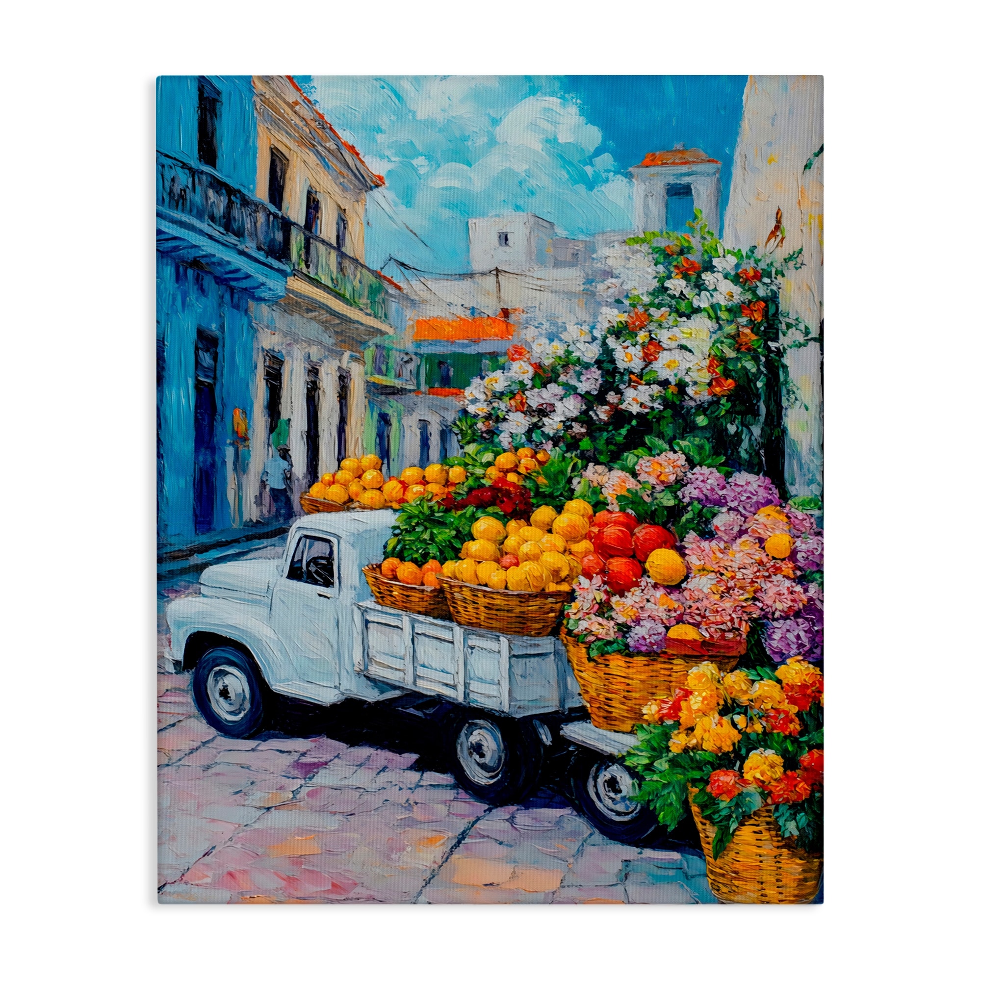 Stupell Fresh Flowers and Fruit Village Canvas Wall Art Design by Franklyn Gregory