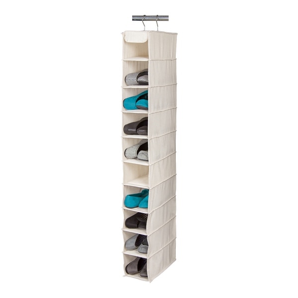 LOFT Natural Hanging Closet Shoe Organizer 10 Shelf Shoe Organizer Bed Bath Beyond 31263660