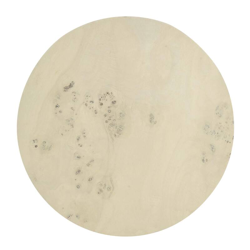 Cosmos 16" Round Burl Wood Side Table - N/A