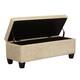 York Upholstered Quilted Stitched Flip-Top Storage Bench - Sand