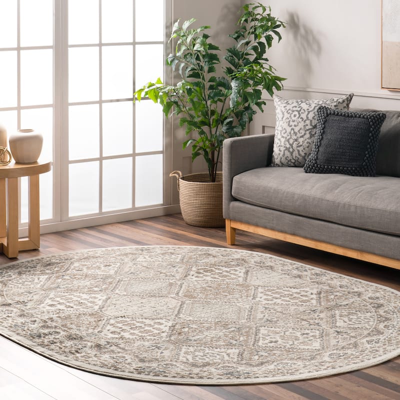 Nuloom Becca Traditional Tiled Area Rug - 8' x 10' Oval - Beige