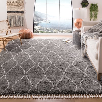 SAFAVIEH Moroccan Fringe Shag Styliani 2-inch Thick Rug
