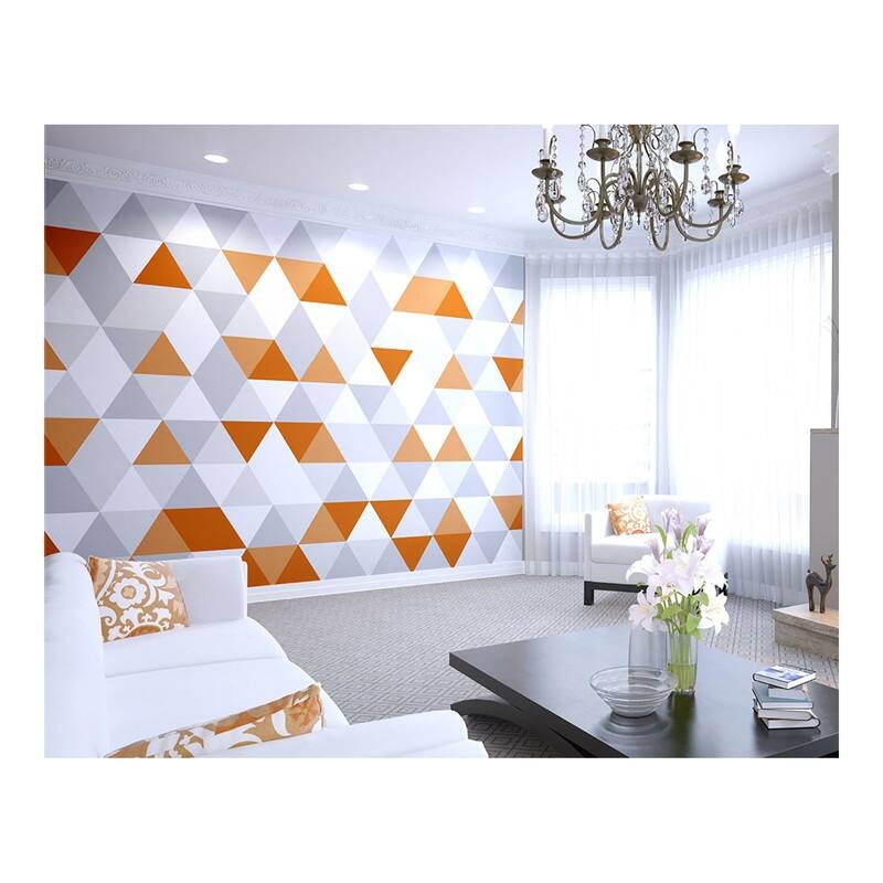 Bright Orange Geometric Wall Mural