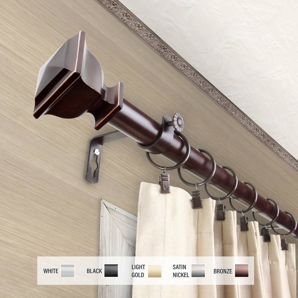 InStyleDesign Jayde 1 inch Diameter Adjustable Curtain Rod