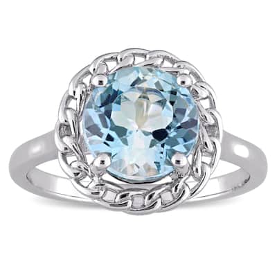 Miadora 3 1/2 CT TGW Blue Topaz - Sky Fashion Ring Silver