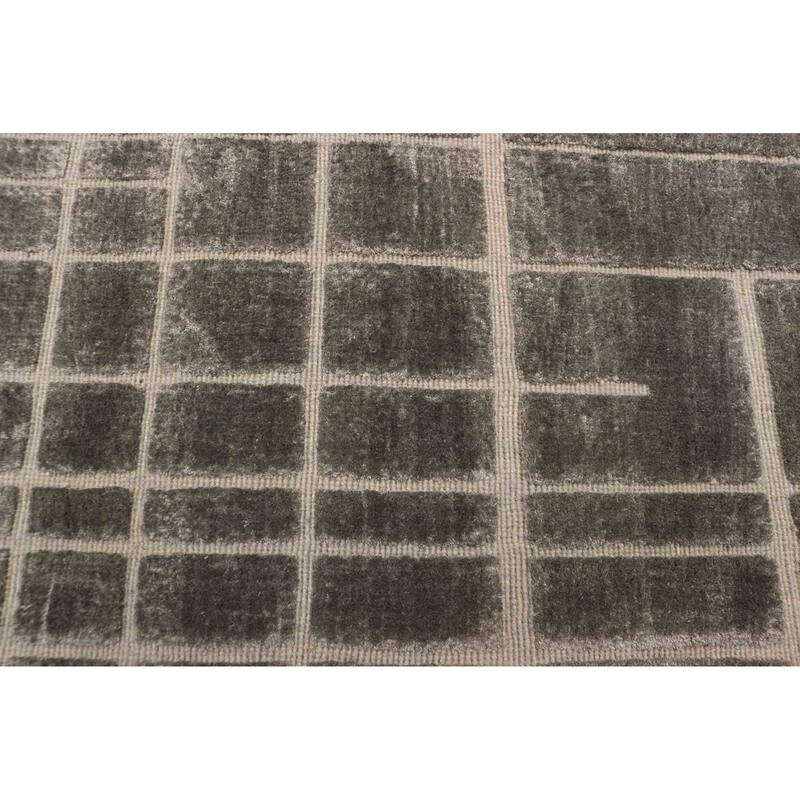 ECARPETGALLERY Hand Loomed Elysian Dark Grey Rug - 5'4 x 7'9