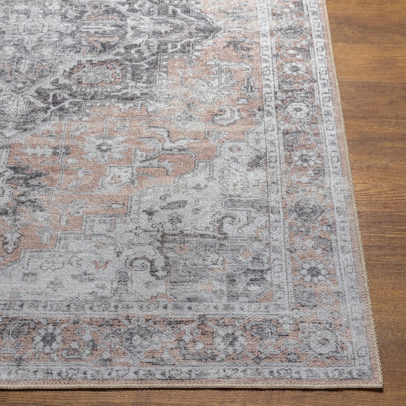 Livabliss Melite Traditional Medallion Machine Washable Area Rug